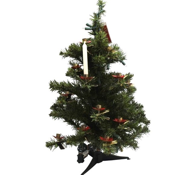 12 Vintage Red Pointsettia Flower Metal Candle Clips Christmas Tree Decoration - Picture 5 of 10